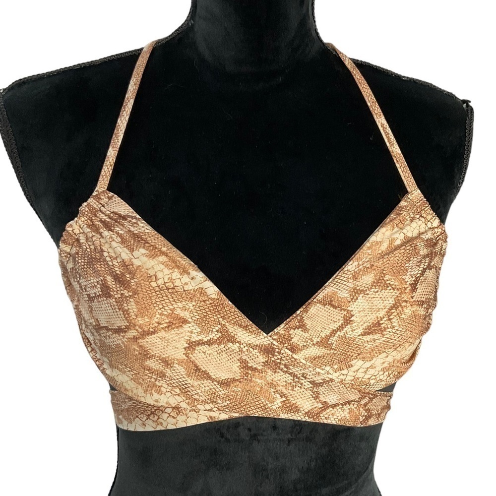 VITAMIN A Bikini Top Tan Reptile Print Size Medium